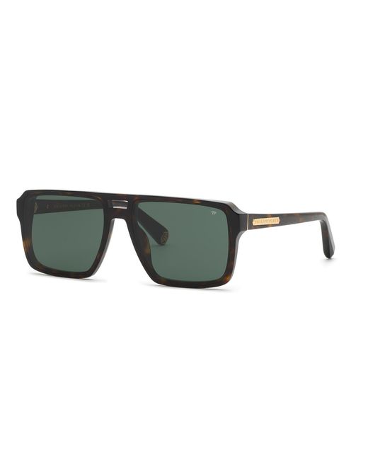 Philipp Plein Black Spp211 Plein Essential 722 Sunglasses Acetate Squared Normal for men