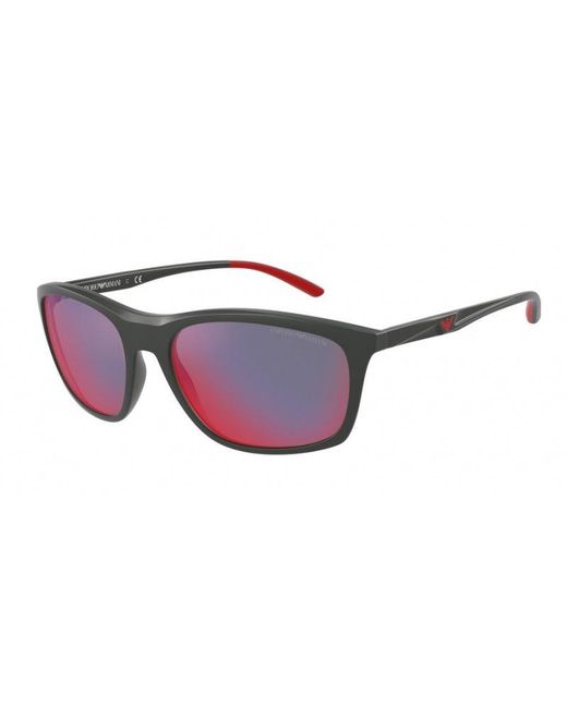 Emporio Armani Black Ea4179 54376Q Sunglasses Plastic Squared Normal Mirrored for men