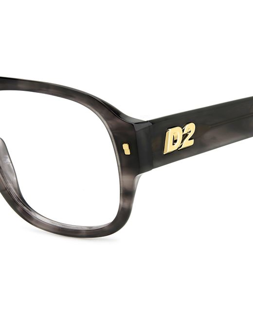 DSquared² Black D2 0125 2W8 Optical Frames Acetate Squared for men