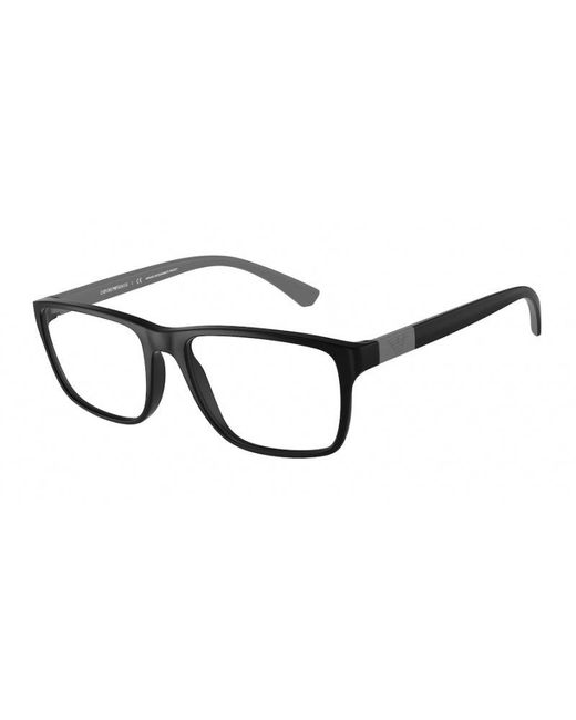 Emporio Armani Black Ea3091 5001 Optical Frames Plastic Squared for men