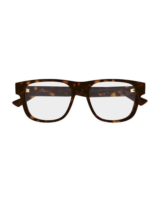 Gucci Black Gg2086O 006 Optical Frames Injected Transparent Squared for men