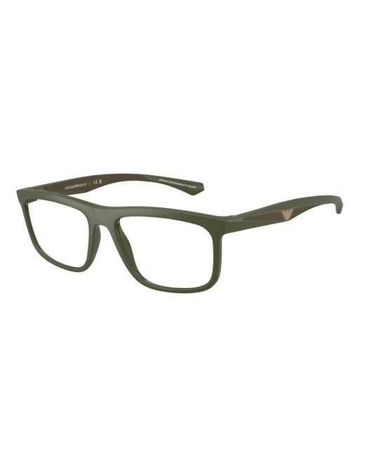 Emporio Armani Black Ea3246 6184 Optical Frames Injected Squared Normal for men