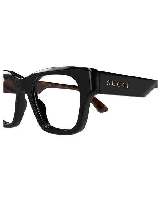 Gucci Black Gg1669O 010 Optical Frames Acetate Transparent Squared for men