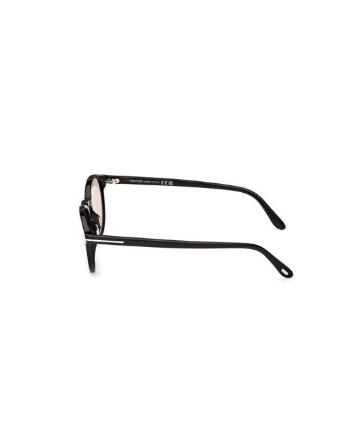 Tom Ford Black Ft1331 Prescott-02 01E Sunglasses Acetate Round Photochromic for men