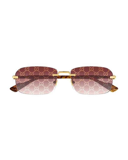 Gucci Black Gg1221S 004 Sunglasses Metal Squared Decoration Shaded for men