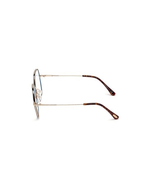 Tom Ford Black Ft5615-B 052 Optical Frames Metal Geometric Normal Anti Light
