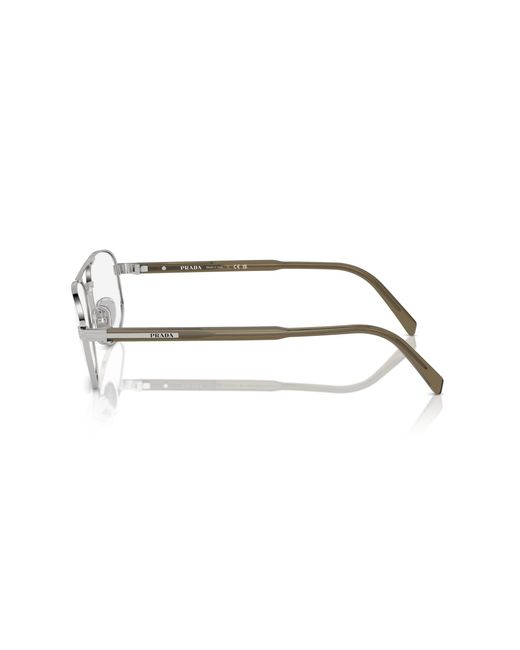 Prada Black Pr A56V 11U1O1 Optical Frames Steel Transparent Round Normal for men
