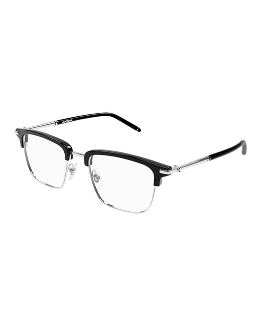 Montblanc Black Mb0243O 004 Optical Frames Acetate Geometric for men