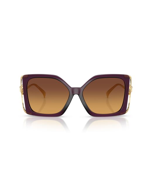 Versace Black Ve4502U 5536T5 Sunglasses Injected Squared Normal Nuanced