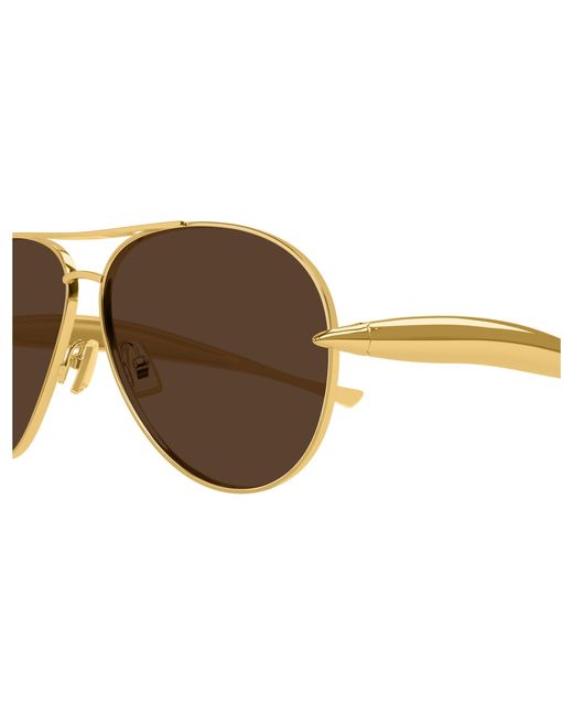 Bottega Veneta Black Bv1305S 007 Sunglasses Metal Pilot