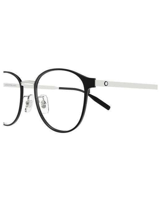 Montblanc Black Mb0447Oa 006 Optical Frames Titanium Transparent Round for men