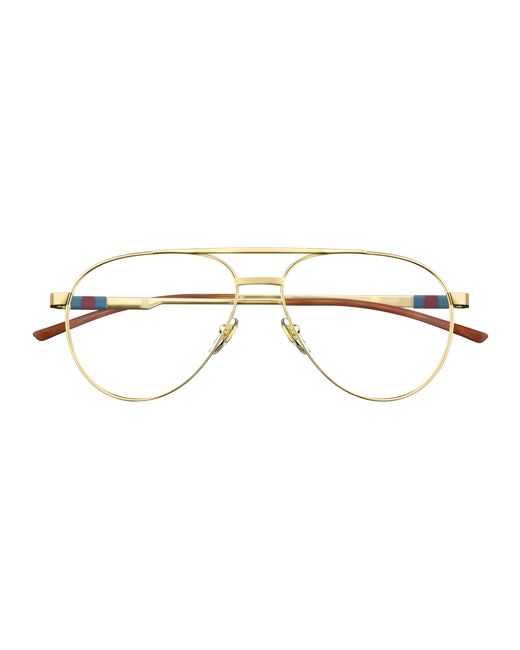 Gucci Black Gg1679O 002 Optical Frames Metal Transparent Pilot for men