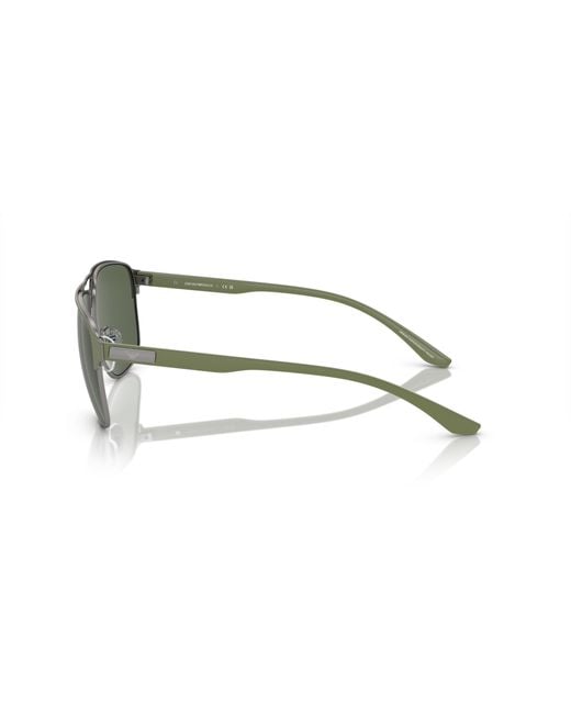 Emporio Armani Green Ea2144 336771 Sunglasses Metal Pilot Normal for men