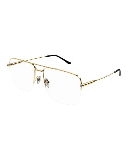 Gucci Black Gg1415O 001 Optical Frames Metal Transparent Pilot