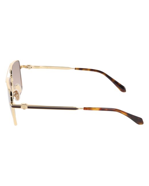 Ferragamo Black Sf329Slbi 700 Sunglasses Metal Squared Normal Shaded for men