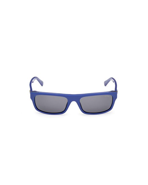 Guess Blue Gu00276 90A Sunglasses Injected Smoke Squared Normal for men