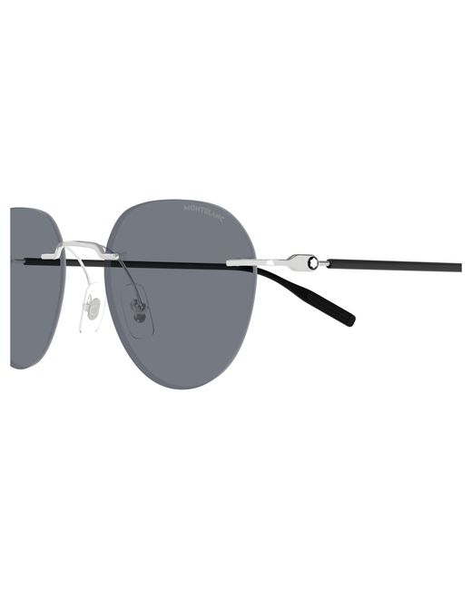 Montblanc Black Mb0428S 002 Sunglasses Metal Round for men
