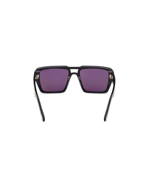 Tom Ford Black Ft1153 Redford 01A Sunglasses Acetate Smoke Squared Normal for men
