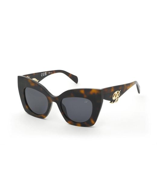 Blumarine Black Sbm902V 0752 Sunglasses Acetate Smoke Butterfly Normal