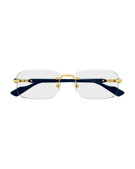 Gucci Black Gg1221O 005 Optical Frames Metal Transparent Squared for men