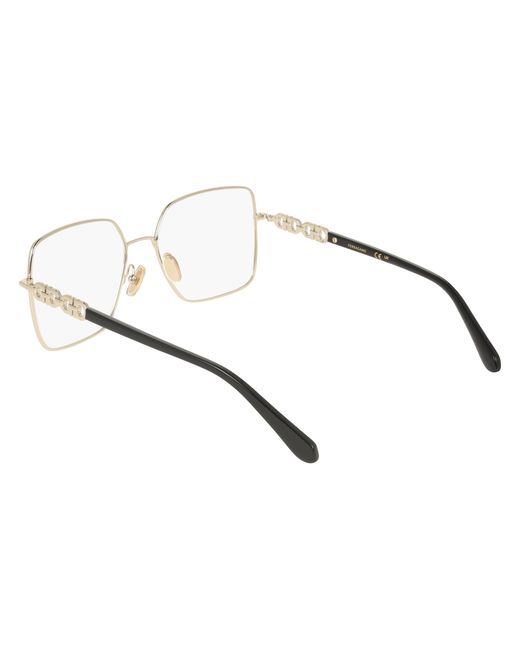 Ferragamo Black Sf2241 703 Optical Frames Metal Squared Normal