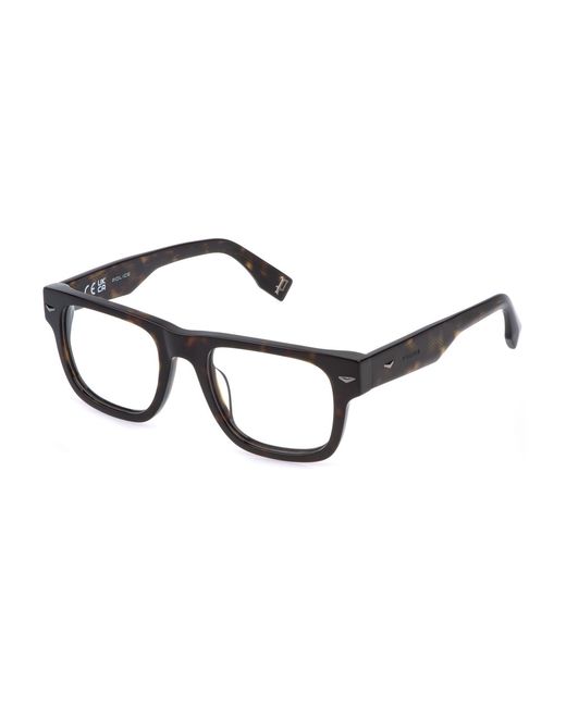 Police Black Vplq72 Supernova 3 722 Optical Frames Acetate Squared for men