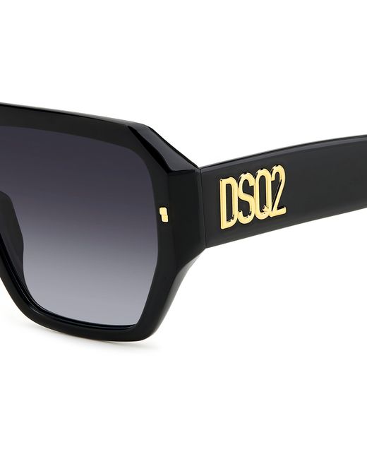 DSquared² Black D2 0128/S 807/9O Sunglasses Acetate Squared Normal Shaded for men