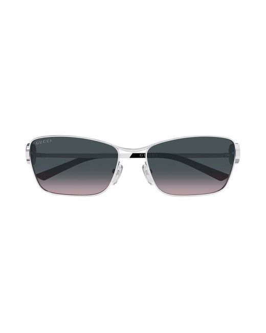 Gucci Black Gg2045S 002 Sunglasses Metal Cat Eye