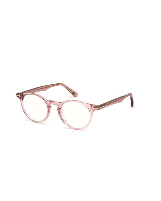 Tom Ford Black Ft5557-B 072 Optical Frames Acetate Round Anti- Light