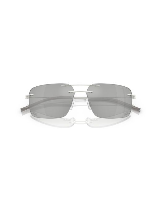 Moncler Black Me4003 Doppler 10048V Sunglasses Steel Squared Mirror