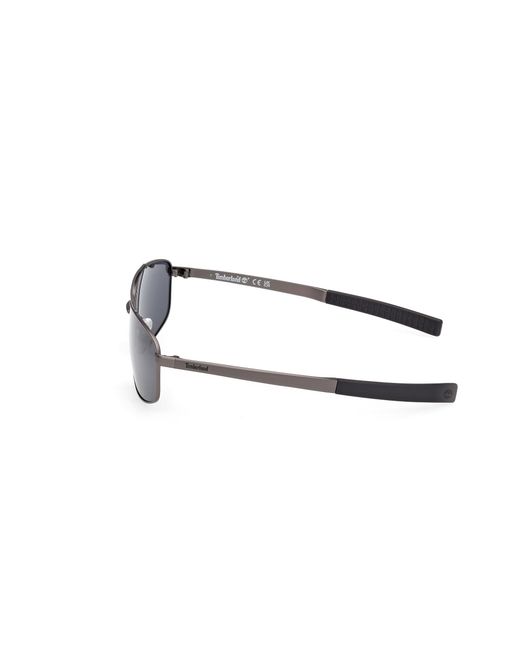 Timberland Black Tb00061 09D Sunglasses Metal Smoke Squared Polarized for men