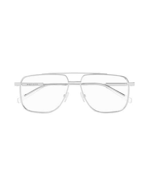 McQueen Black Am0480O 001 Optical Frames Acetate Transparent Pilot