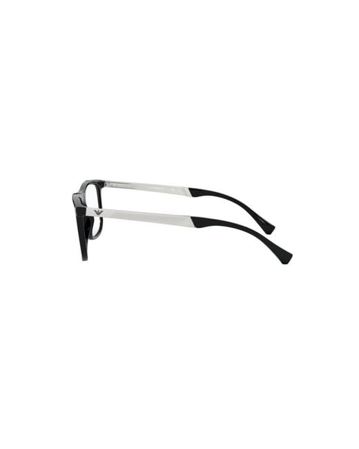 Emporio Armani Black Ea3170 5001 Optical Frames Injected Transparent Squared Normal for men