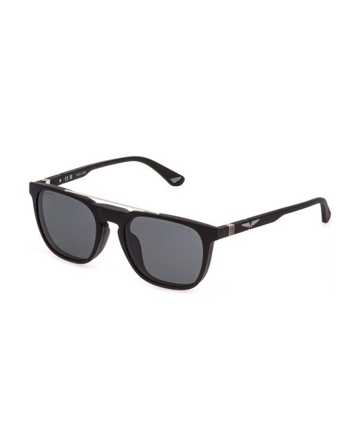 Police Black Uplq67 Origins Lite 33 U28P Optical Frames Injected Smoke Pantos for men
