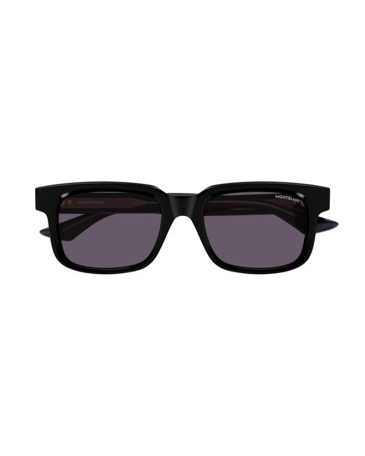 Montblanc Black Mb0383S 005 Sunglasses Acetate Squared for men