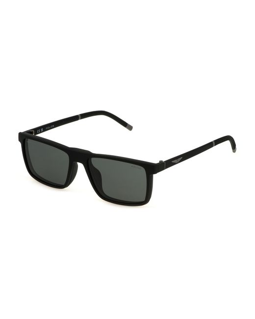 Police Black Upll74 Solstice Lite 1 U28P Optical Frames Injected Squared for men