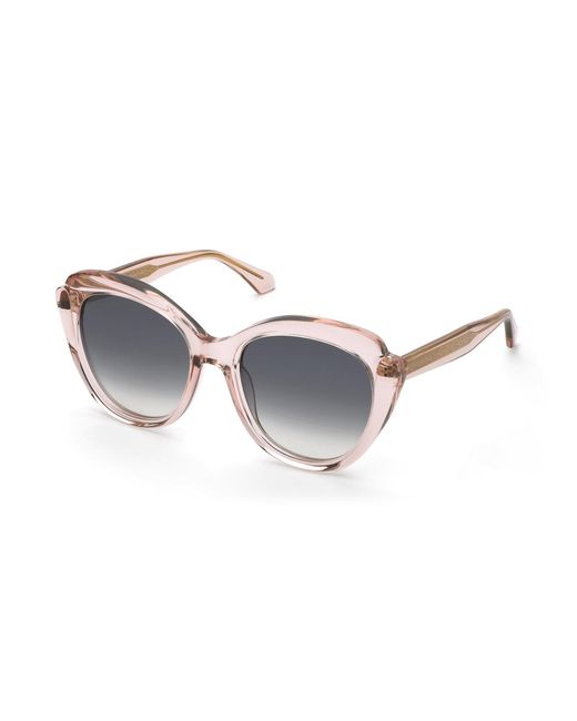 Twinset Black Stw070V 776 Sunglasses Acetate Smoke Butterfly Normal Shaded