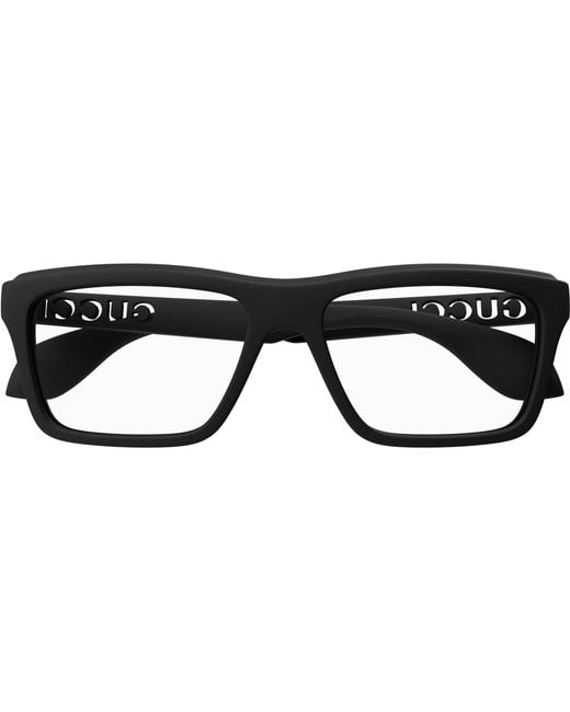 Gucci Black Gg1573O 001 Optical Frames Injected Squared for men