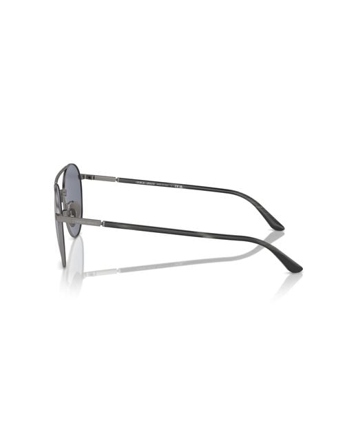 Giorgio Armani Black Ar6156 337819 Sunglasses Steel Round Normal for men