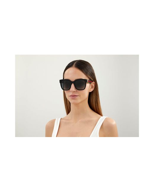 Gucci Black Gg0034Sn 002 Sunglasses Acetate Squared Shaded