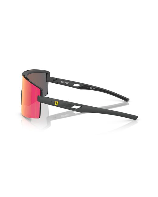 FERRARI SCUDERIA Black Fz6008U 517/6Q Sunglasses Injected Squared Mirrored for men