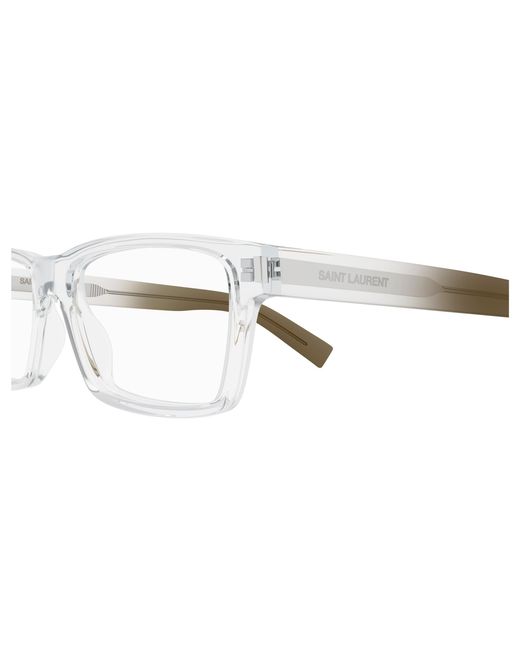 Saint Laurent Black Sl 622 014 Optical Frames Acetate Transparent Squared for men