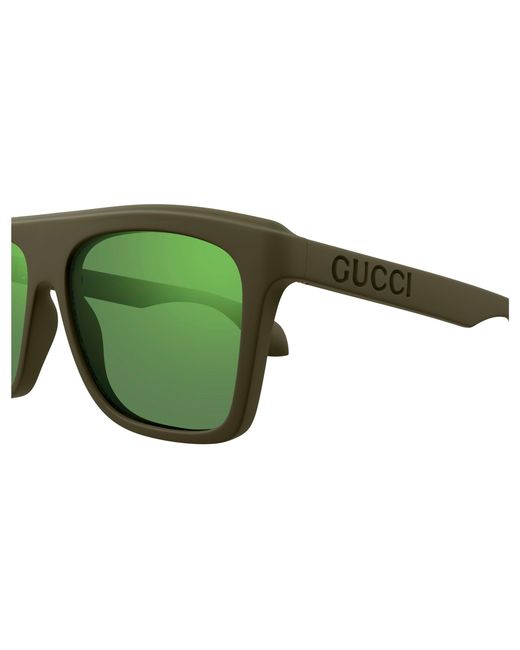 Gucci Green Gg1570S 005 Sunglasses Injected Squared for men