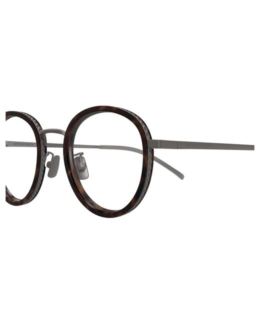 Bottega Veneta Black Bv1428Oa 002 Optical Frames Titanium Transparent Round