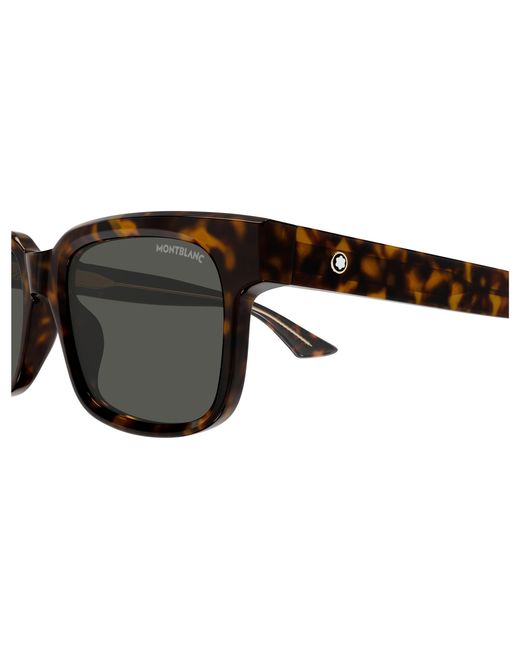 Montblanc Black Mb0383S 002 Sunglasses Acetate Squared for men