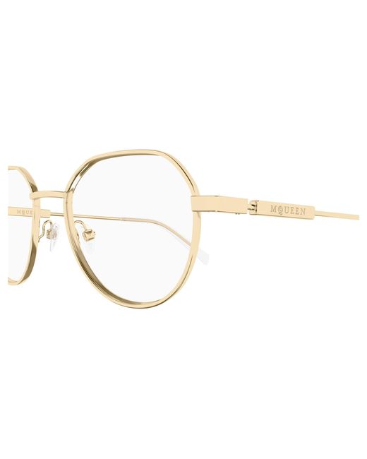 McQueen Black Am0479O 002 Optical Frames Acetate Transparent Round