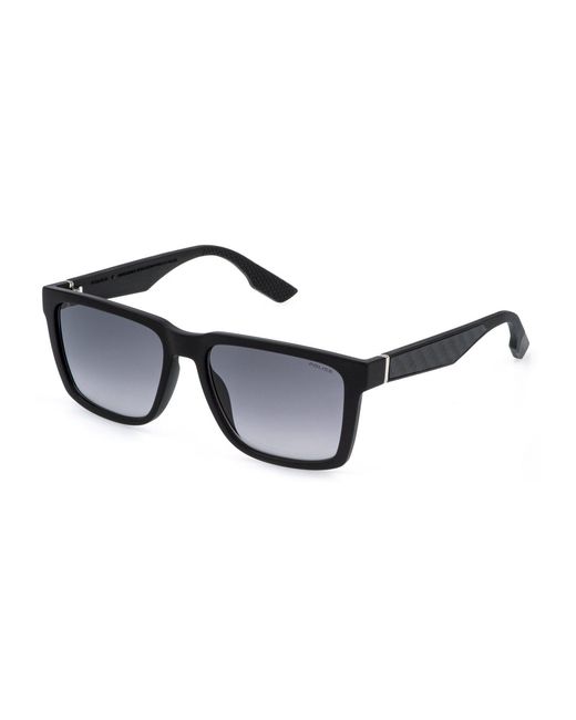 Police Black Splr49M 0U28 Sunglasses Injected Smoke Squared Normal Nuanced for men