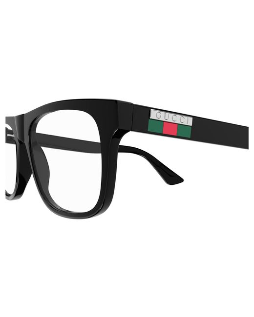 Gucci Black Gg1117O 001 Optical Frames Injected Transparent Squared for men