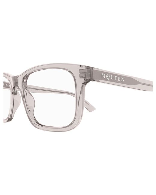 McQueen Black Am0486O 008 Optical Frames Acetate Transparent Squared for men