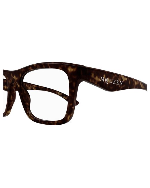 McQueen Black Am0475O 002 Optical Frames Acetate Transparent Squared